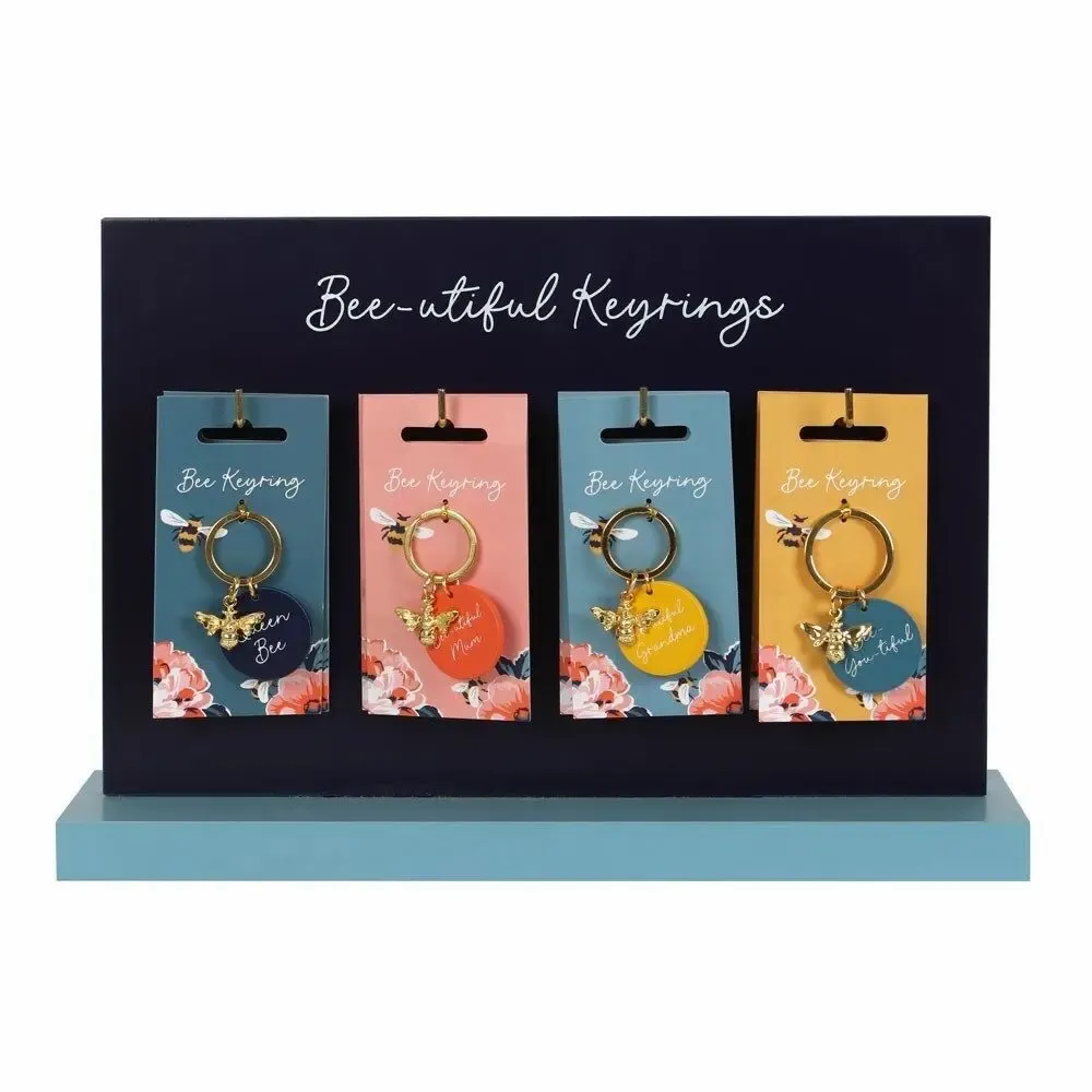 Decorative objects - Set of 24 Bee-utiful Keyrings on Display - SOMETHING DIFFERENT WHOLESALE