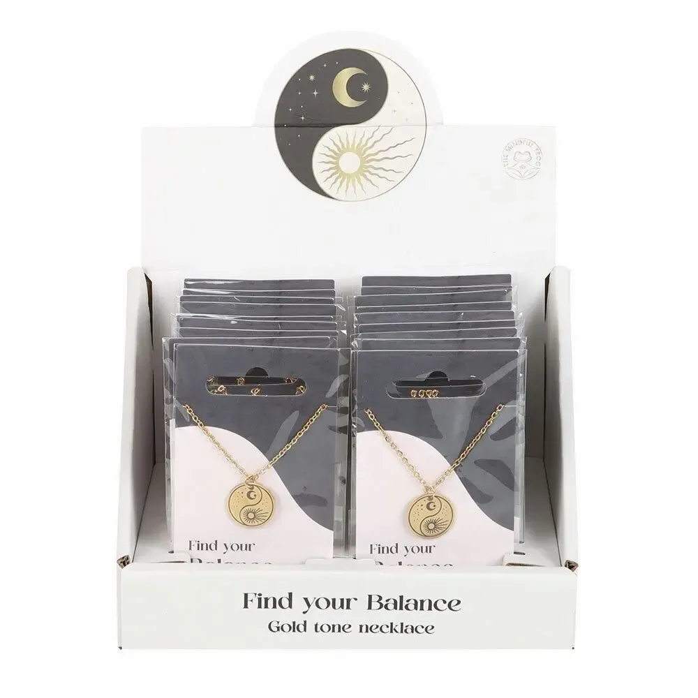 Jewelry - Set of 18 Yin Yang Pendant Necklaces in Display - SOMETHING DIFFERENT WHOLESALE