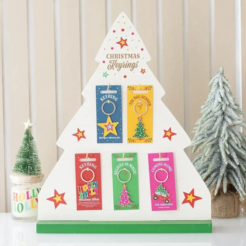 Objets de décoration - Ensemble de 25 porte-clés de Noël nostalgiques exposés - SOMETHING DIFFERENT WHOLESALE