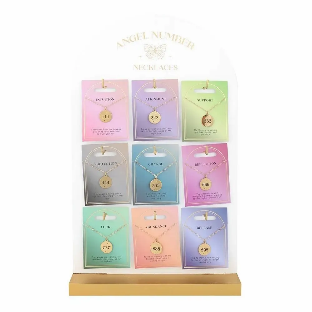 Bijoux - Ensemble de 45 colliers à chiffres angéliques exposés - SOMETHING DIFFERENT WHOLESALE