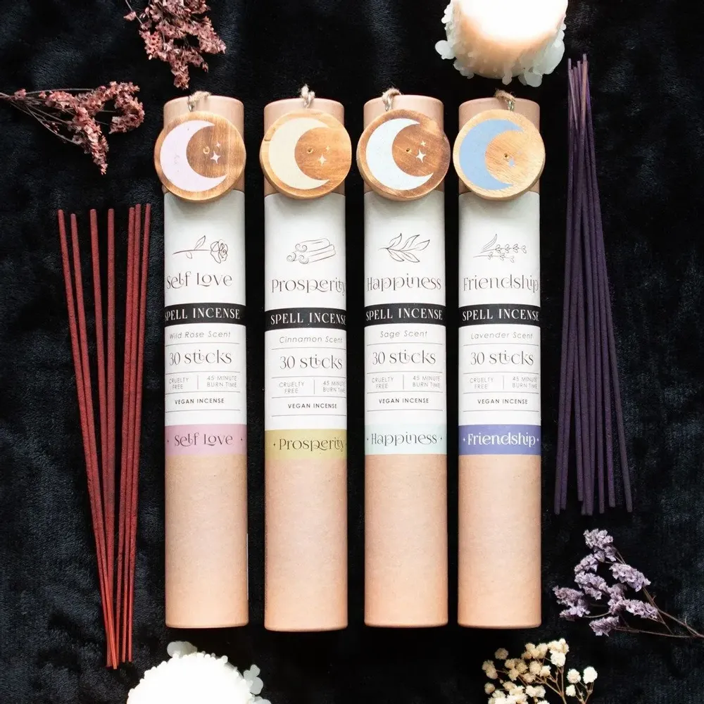 Home fragrances - Set of 12 Herbal Magick Spell Incense Sticks with Display - SOMETHING DIFFERENT WHOLESALE