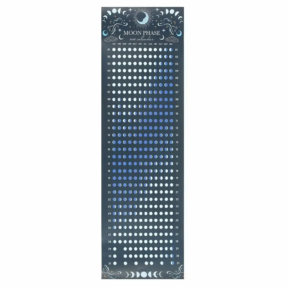 Papeterie - Ensemble de 12 calendriers des phases de la lune bleue 2026 sous présentoir - SOMETHING DIFFERENT WHOLESALE