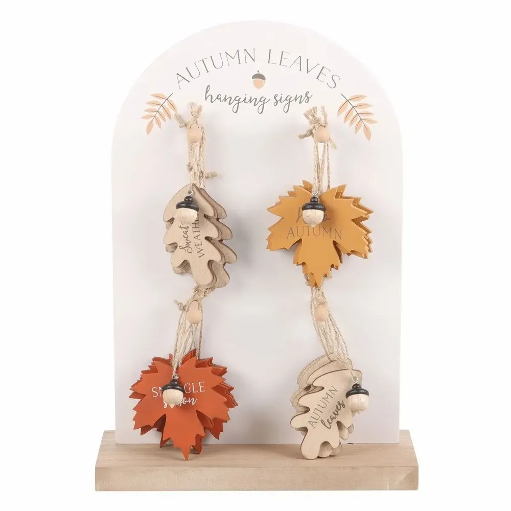Other wall decoration - Set of 24 Autumn Leaf Hanging Signs on Display - SOMETHING DIFFERENT WHOLESALE