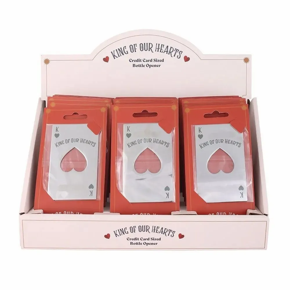 Accessoires pour le vin - Ensemble de 15 ouvre-bouteilles en forme de cartes à jouer, présenté en vitrine - SOMETHING DIFFERENT WHOLESALE