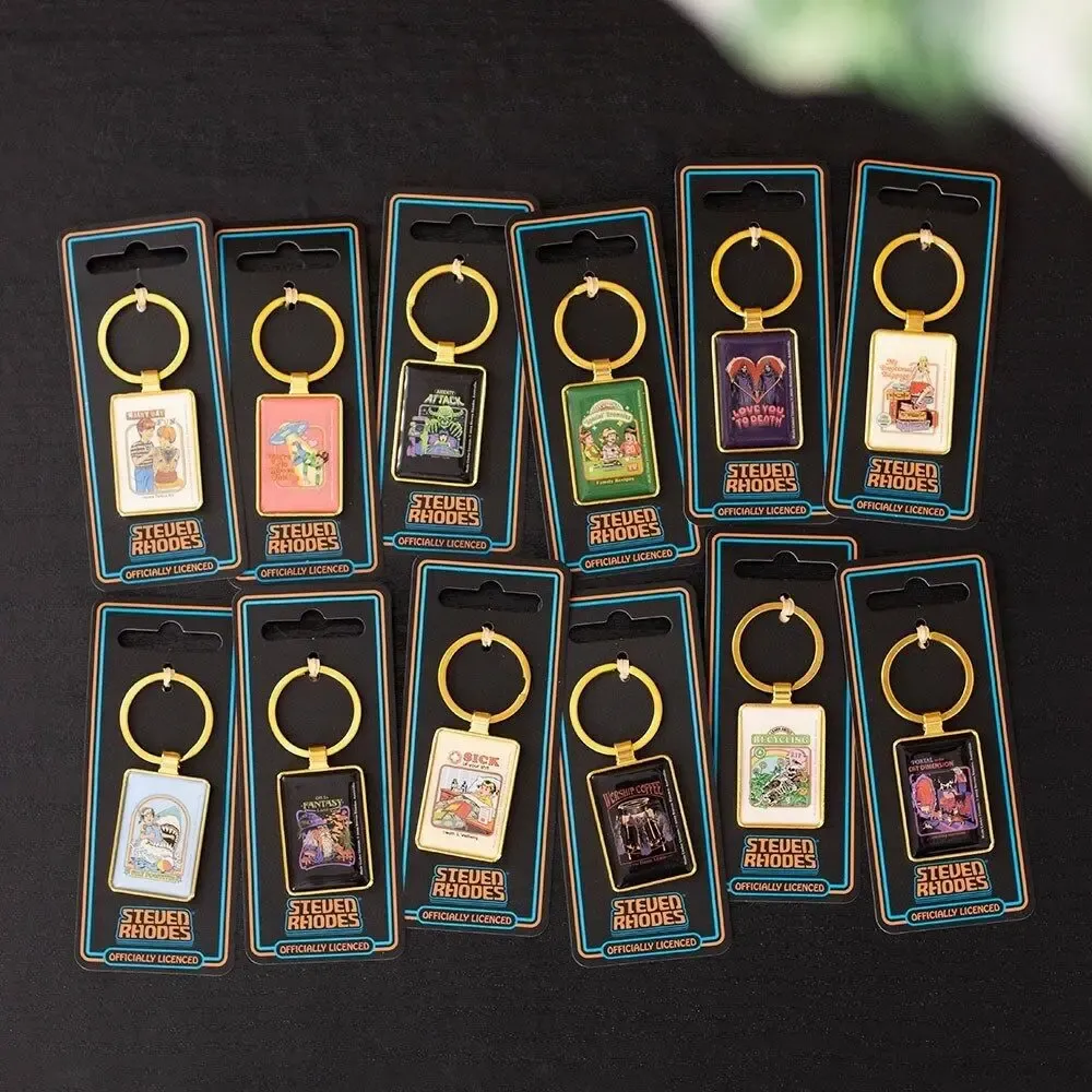 Decorative objects - Set of 48 Enamel Keyrings by Steven Rhodes on Display - SOMETHING DIFFERENT WHOLESALE