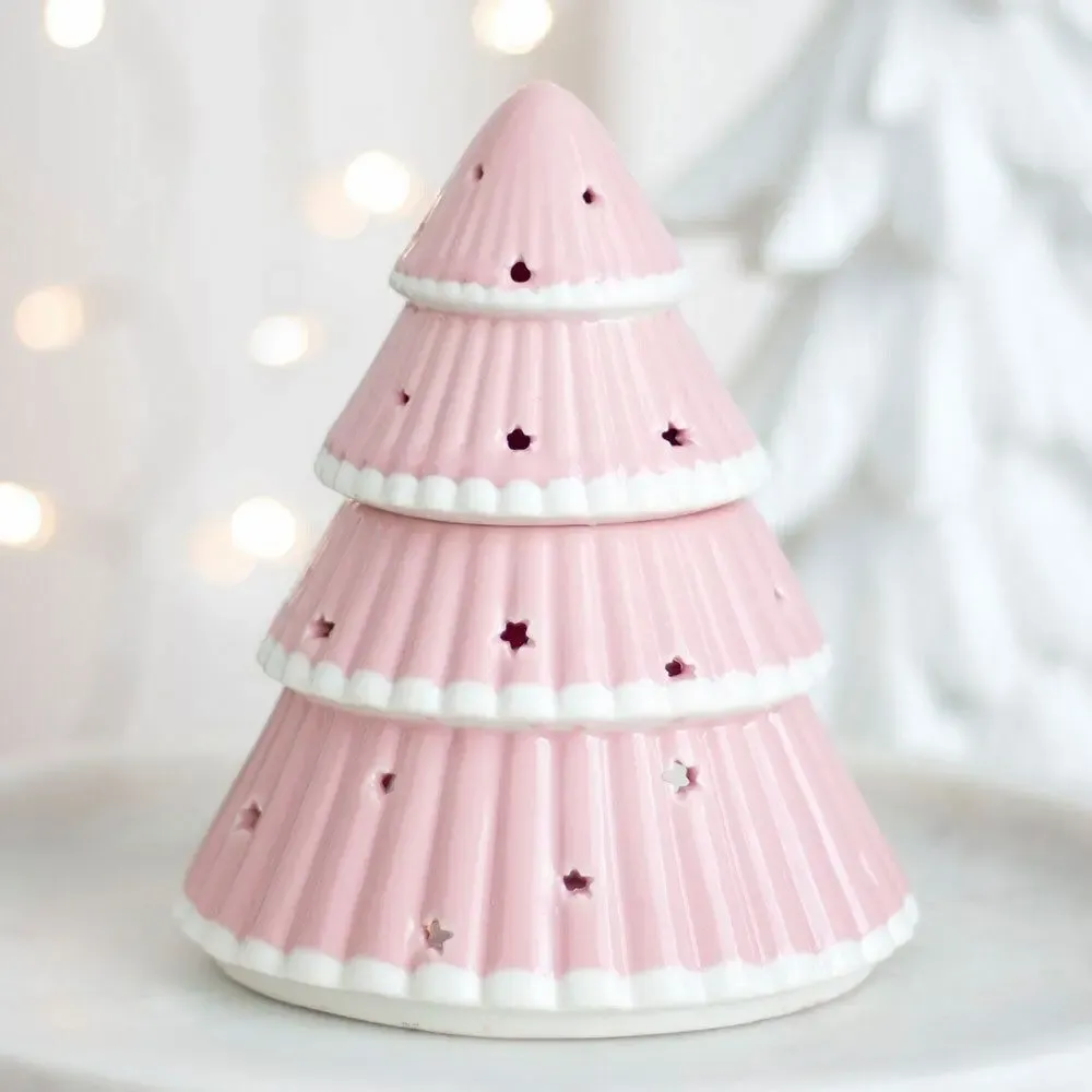 Scents - Pink Christmas Tree Oil Burner - SOMETHING DIFFERENT WHOLESALE