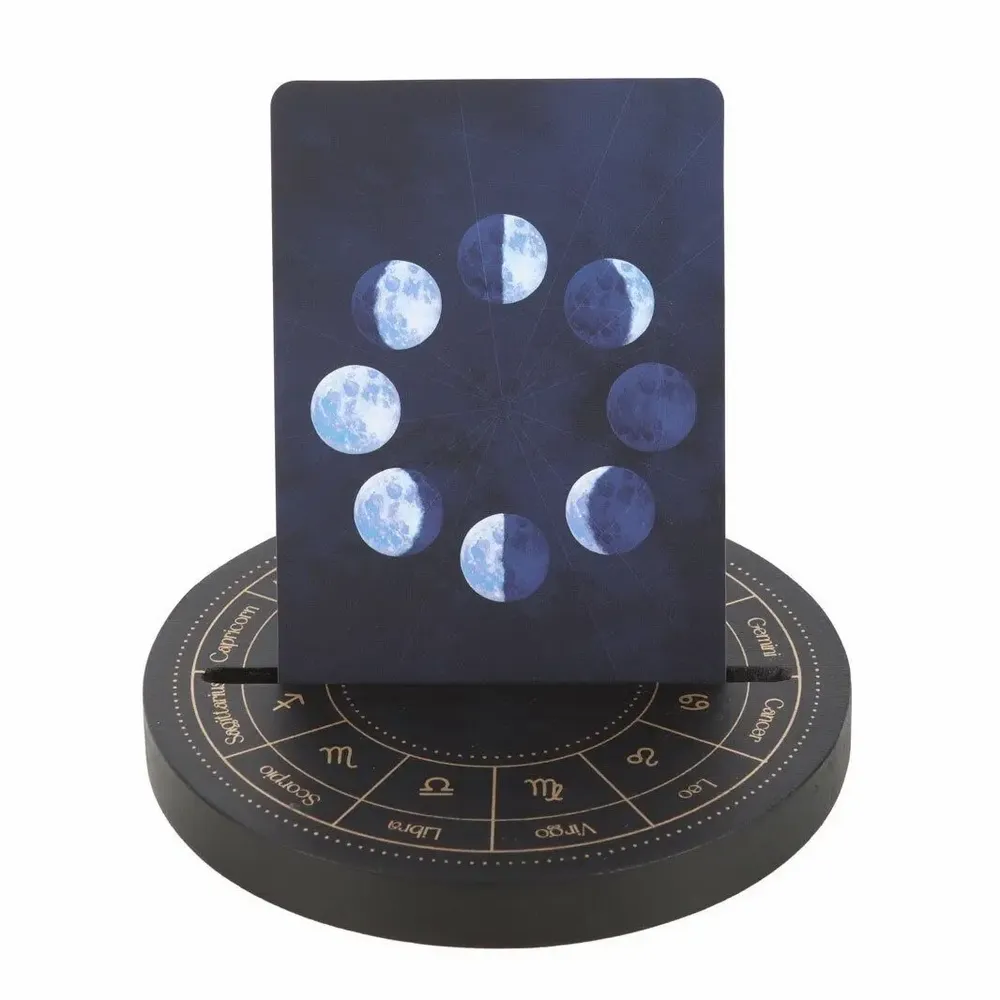 Ornaments - Black Astrology Wheel Tarot Card Stand - SOMETHING DIFFERENT WHOLESALE