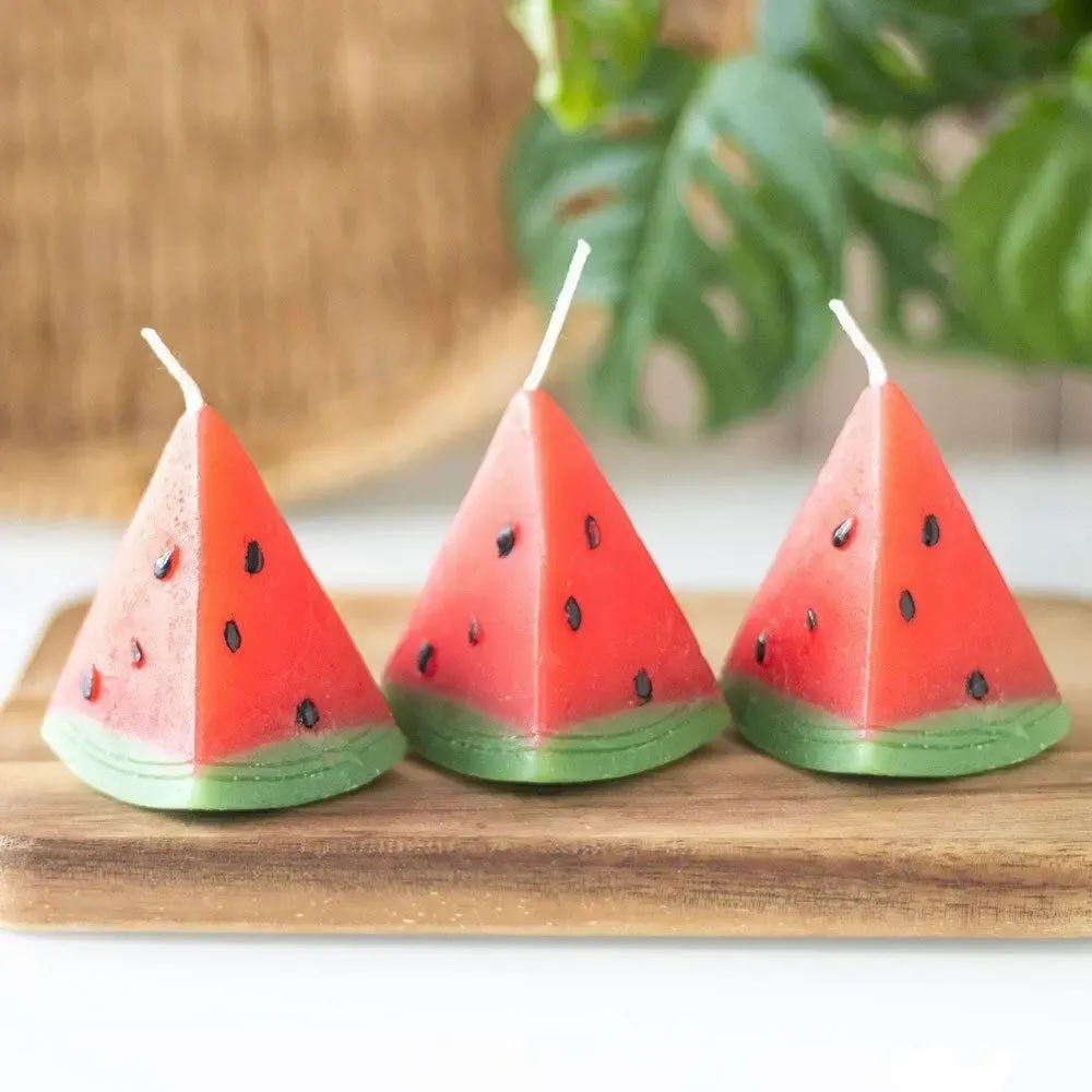 Candles - Set of 3 Watermelon Shaped Candles - SOMETHING DIFFERENT WHOLESALE