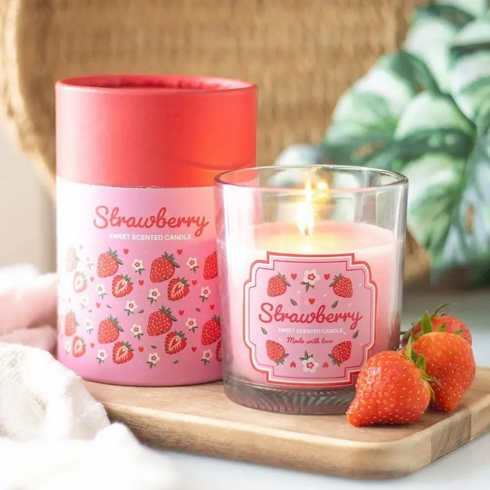 Candles - Strawberry Scented Candle - SOMETHING DIFFERENT WHOLESALE