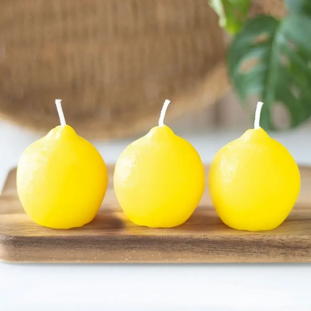 Bougies - Lot de 3 bougies en forme de citron - SOMETHING DIFFERENT WHOLESALE