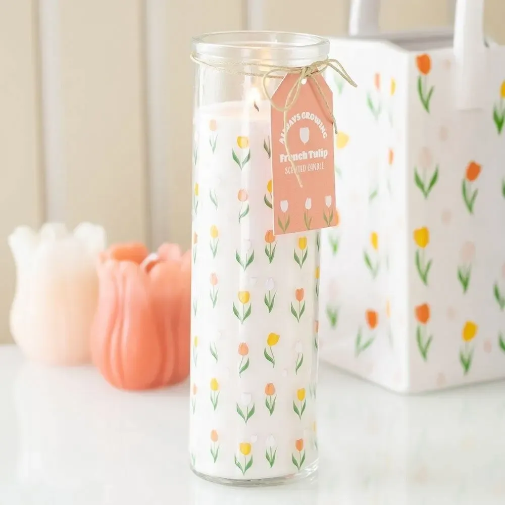 Candles - Tulip Print French Tulip Tube Candle - SOMETHING DIFFERENT WHOLESALE