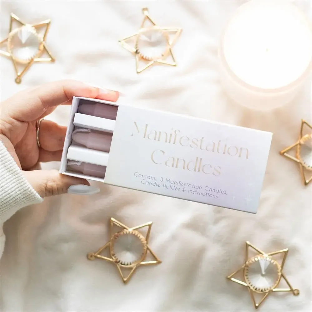 Candles - 3 Manifestation Spell Candles in a Box - SOMETHING DIFFERENT WHOLESALE