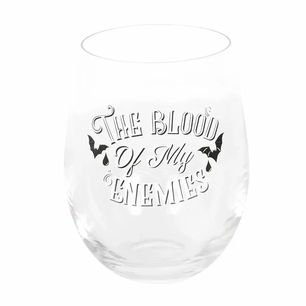 Glass - Blood Of My Enemies Stemless Wine Glass - SOMETHING DIFFERENT WHOLESALE