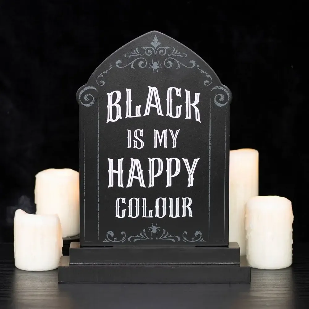 Panels - Black is My Happy Colour Standing Sign - SOMETHING DIFFERENT WHOLESALE
