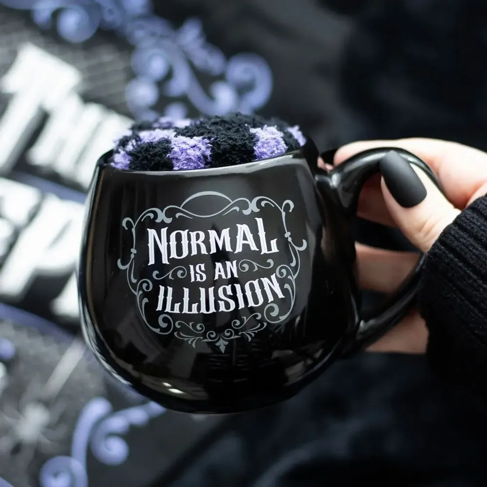 Mugs - Normal is an Illusion Gothic Mug and Socks Set - SOMETHING DIFFERENT WHOLESALE