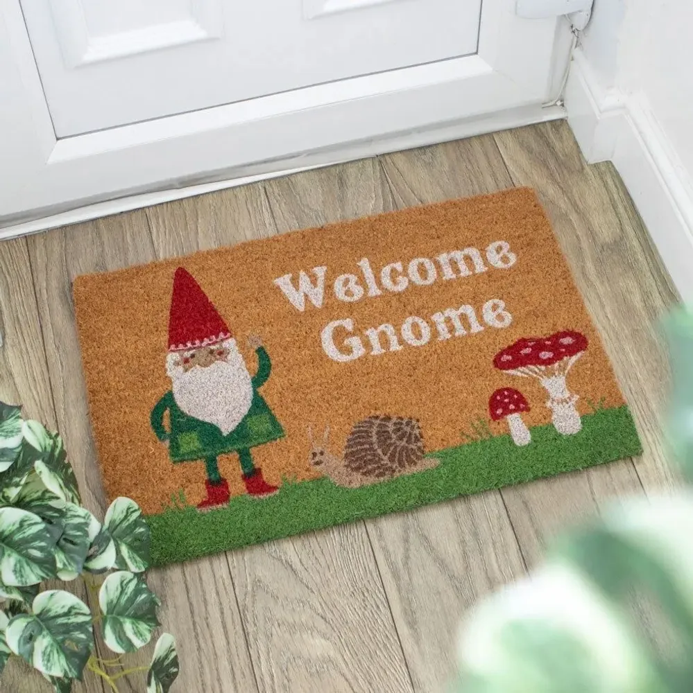 Rugs - Natural Welcome Gnome Doormat - SOMETHING DIFFERENT WHOLESALE