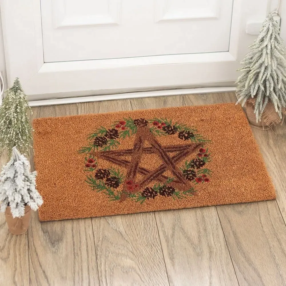 Rugs - Natural Winter Solstice Pentagram Doormat - SOMETHING DIFFERENT WHOLESALE