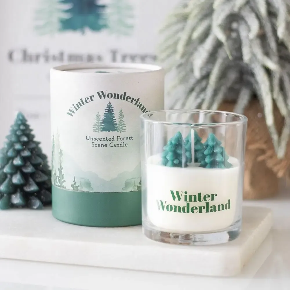 Candles - Winter Wonderland Candle with Tree Scene - SOMETHING DIFFERENT WHOLESALE