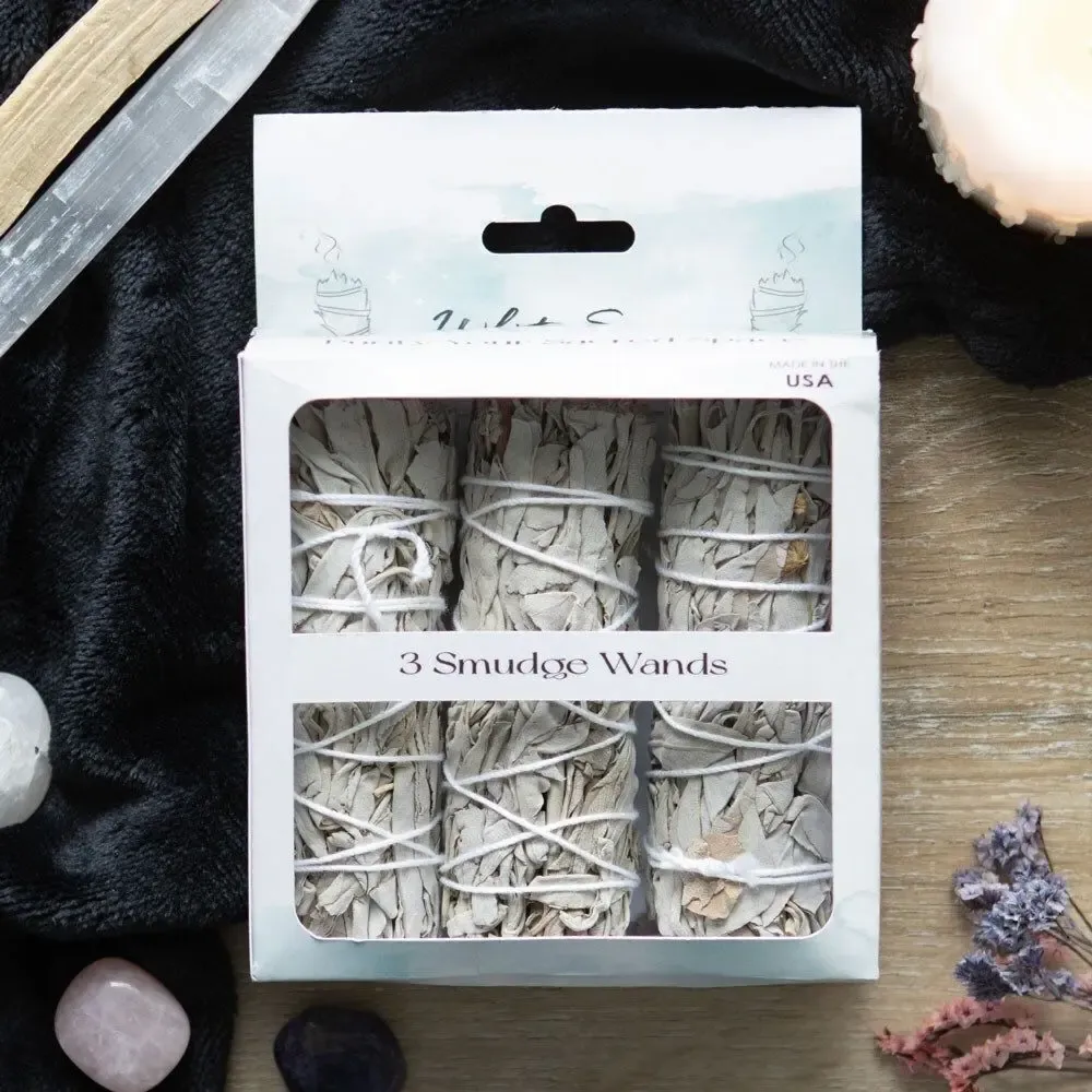 Senteurs - Ensemble de 3 bâtonnets de sauge blanche pour la purification - SOMETHING DIFFERENT WHOLESALE