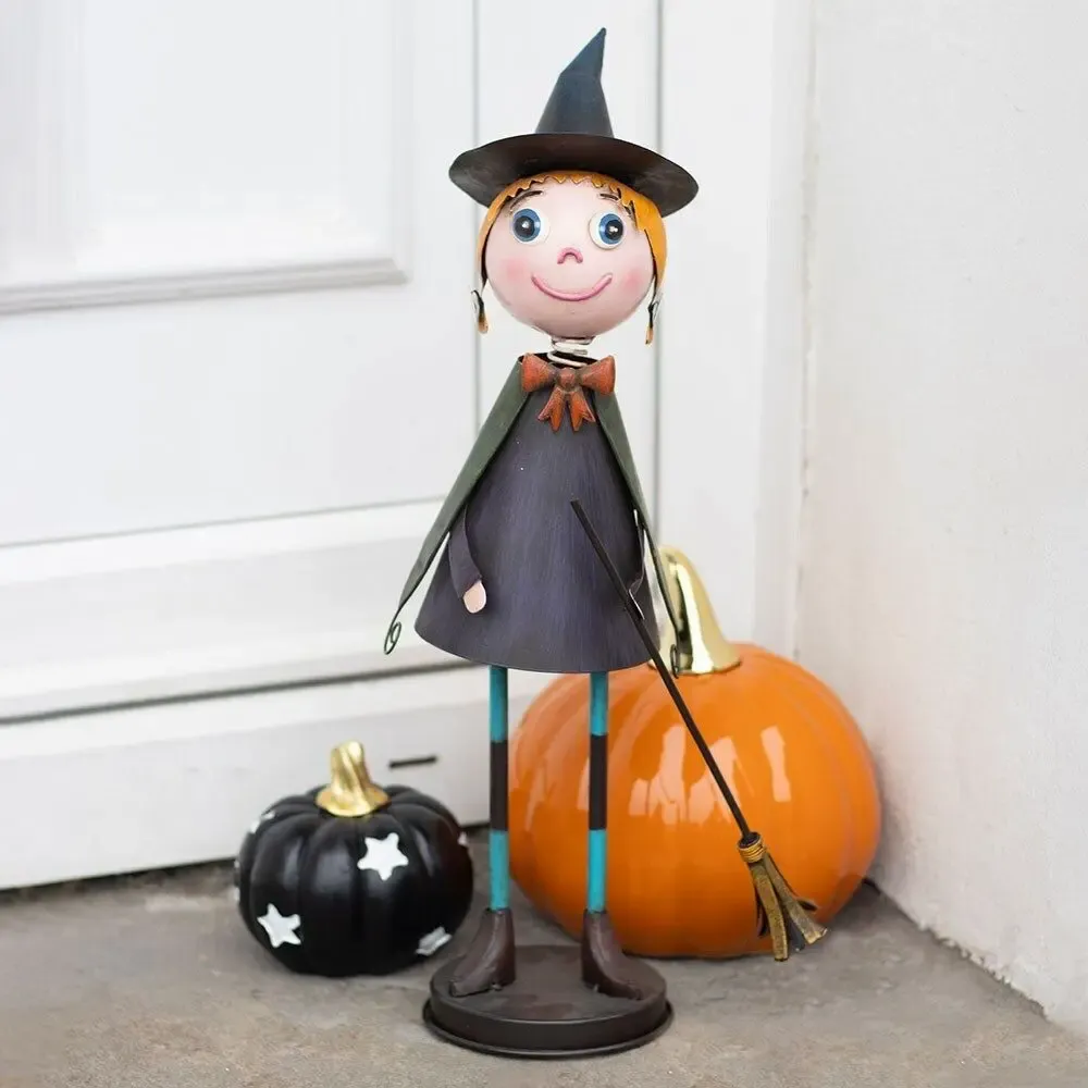 Ornaments - Metal Witch Ornament with Broom - SOMETHING DIFFERENT WHOLESALE