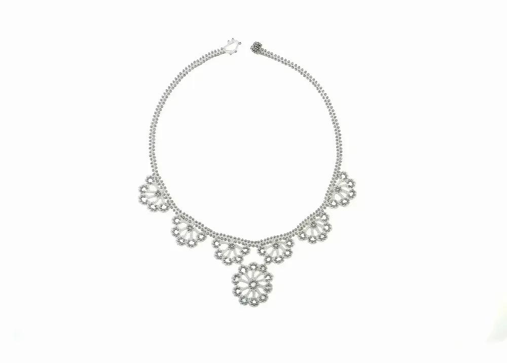 Jewelry - TEXTILE NECKLACE WITH GRAPHIC PATTERN, HAWA MODEL - KARAWAN AUTHENTIC