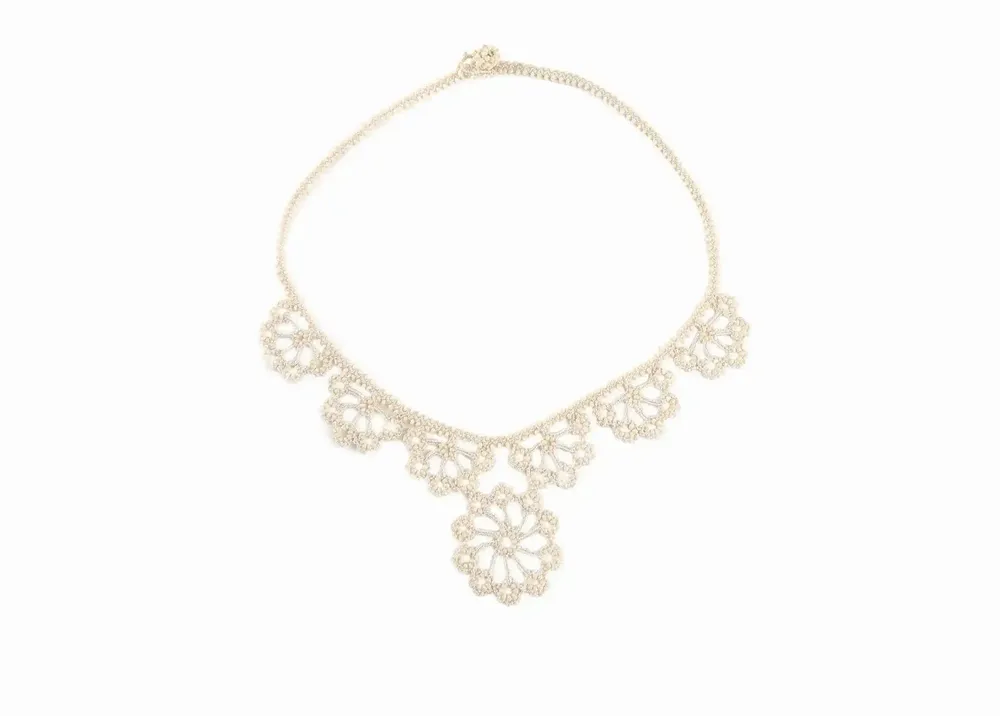 Jewelry - TEXTILE NECKLACE WITH GRAPHIC PATTERN, HAWA MODEL - KARAWAN AUTHENTIC