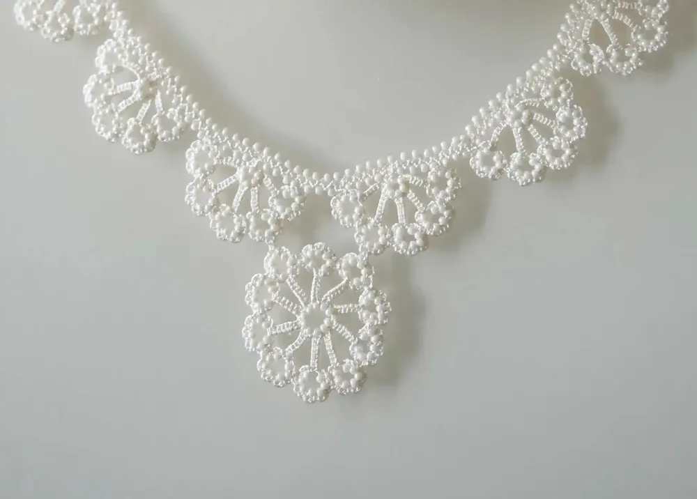 Jewelry - TEXTILE NECKLACE WITH GRAPHIC PATTERN, HAWA MODEL - KARAWAN AUTHENTIC