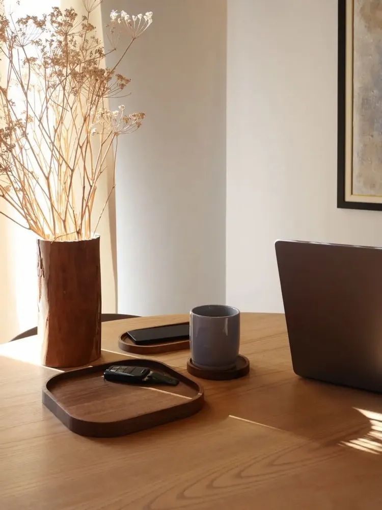 Organizer - NORDIC TRAYS – Minimalist Wood & Leather Desk Organizers - WOOD MOOD | :DODOMOOM