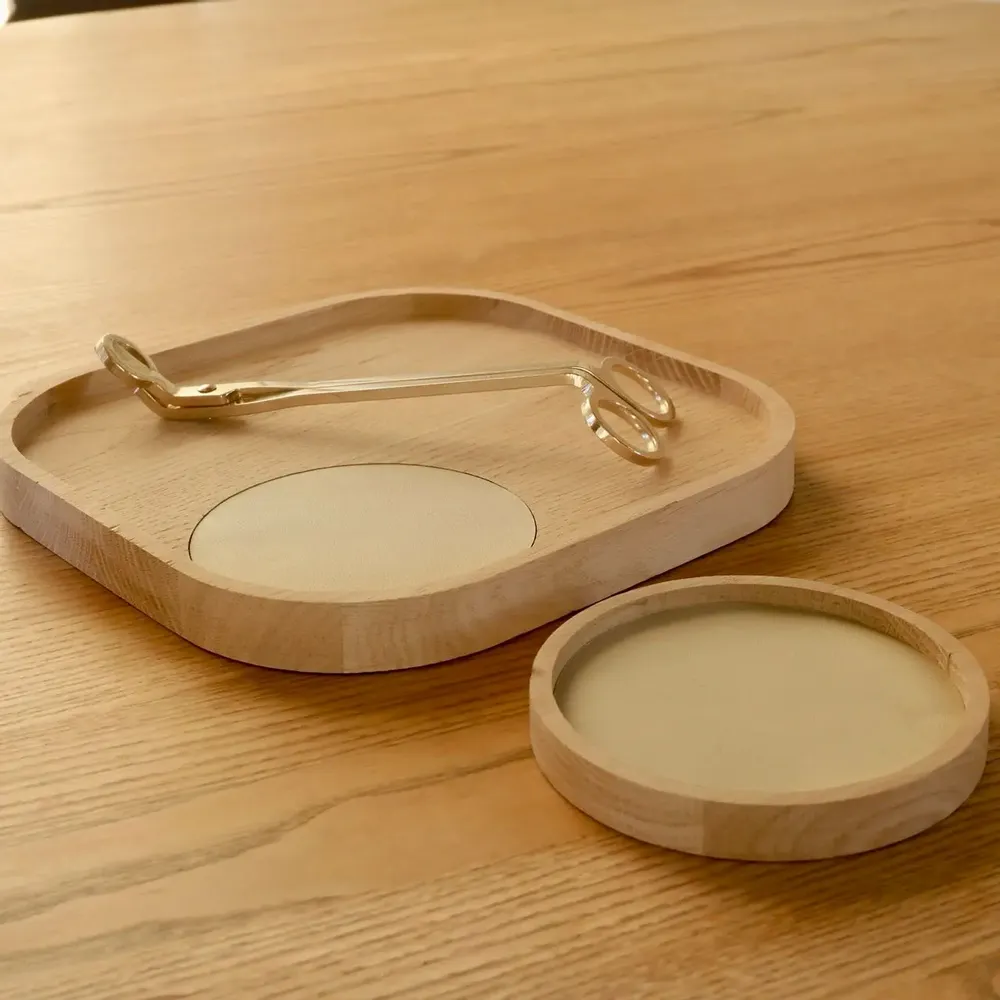 Organizer - NORDIC TRAYS – Minimalist Wood & Leather Desk Organizers - WOOD MOOD | :DODOMOOM