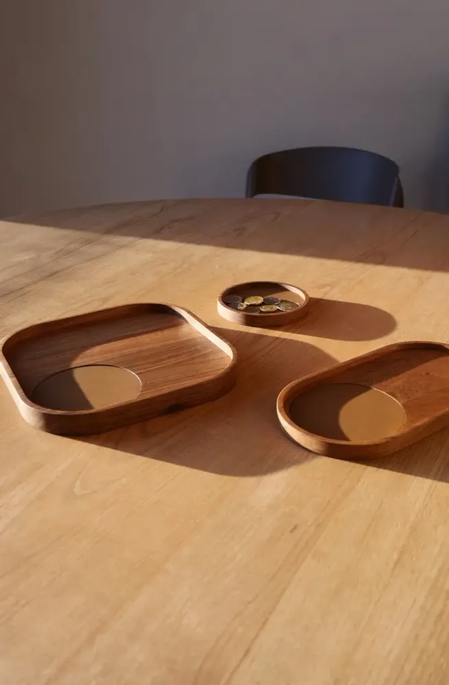 Organizer - NORDIC TRAYS – Minimalist Wood & Leather Desk Organizers - WOOD MOOD | :DODOMOOM