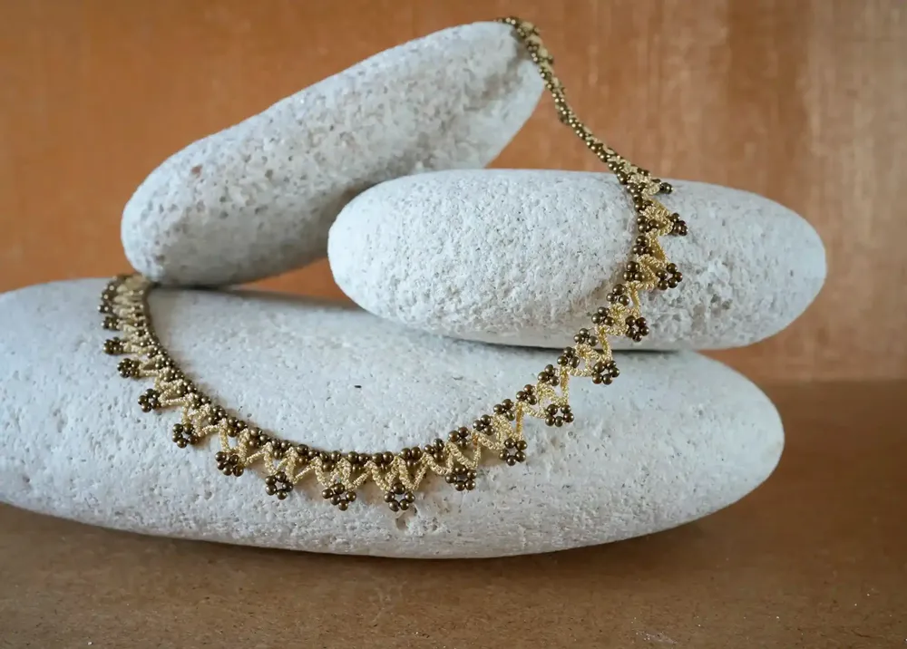 Jewelry - LIANA NECKLACE, HANDMADE WITH THREAD AND BEADS - KARAWAN AUTHENTIC