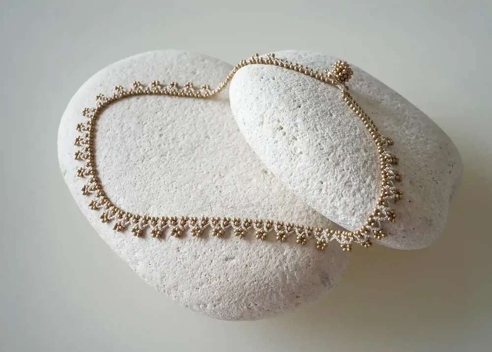 Jewelry - LIANA NECKLACE, HANDMADE WITH THREAD AND BEADS - KARAWAN AUTHENTIC