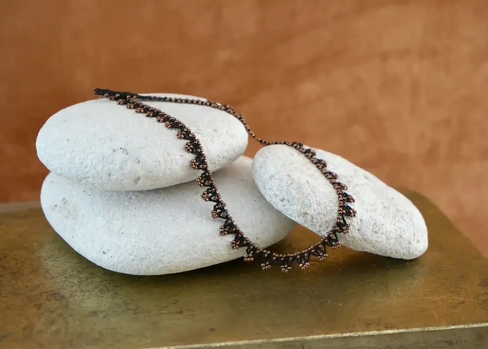 Jewelry - LIANA NECKLACE, HANDMADE WITH THREAD AND BEADS - KARAWAN AUTHENTIC