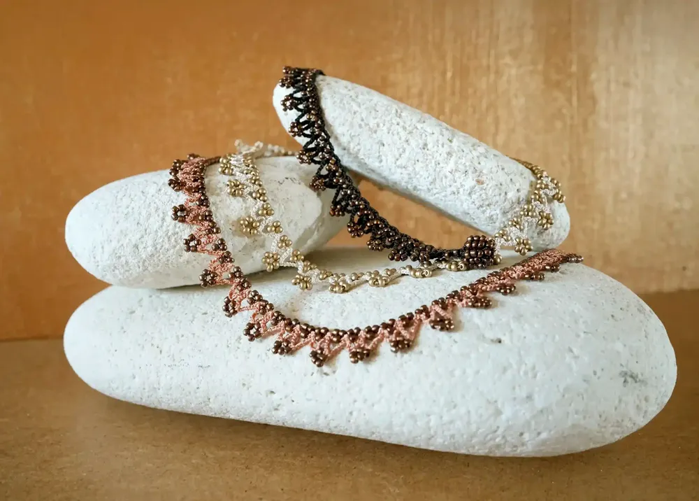 Jewelry - LIANA NECKLACE, HANDMADE WITH THREAD AND BEADS - KARAWAN AUTHENTIC