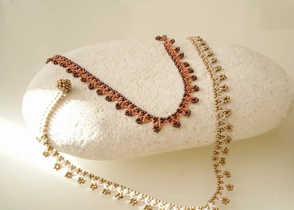 Jewelry - LIANA NECKLACE, HANDMADE WITH THREAD AND BEADS - KARAWAN AUTHENTIC