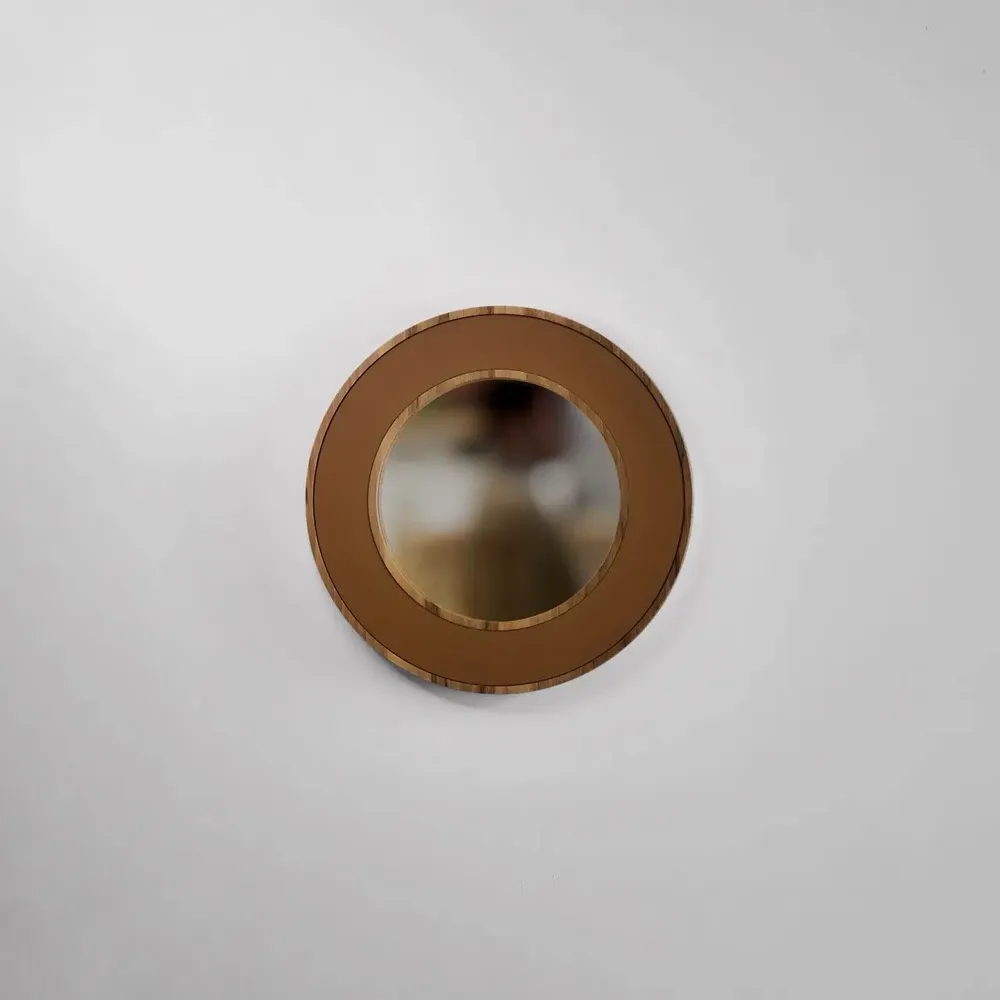 Mirrors - NORDIC MIRROR S – Minimalist Solid Wood & Leather Wall Mirror - WOOD MOOD | :DODOMOOM