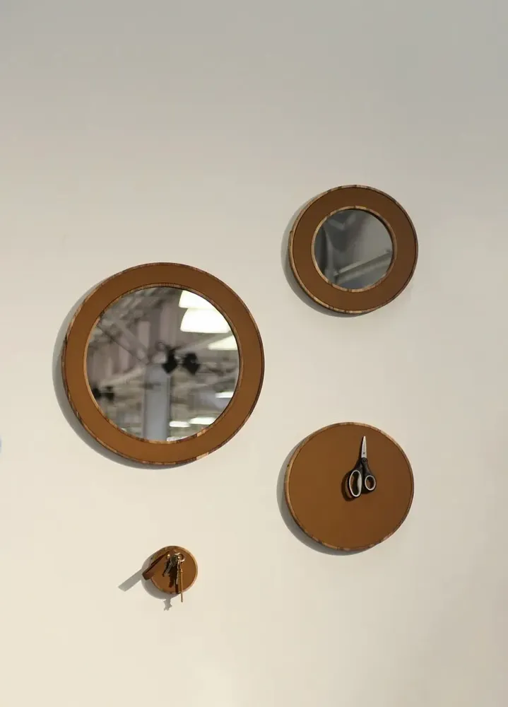 Mirrors - NORDIC MIRROR S – Minimalist Solid Wood & Leather Wall Mirror - WOOD MOOD | :DODOMOOM