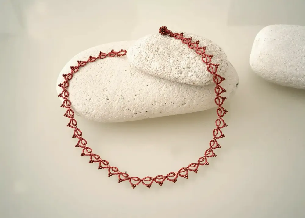 Jewelry - HANDMADE CHOKER NECKLACE MADE OF WIRE AND BEADS, LOTUS CHAIN - KARAWAN AUTHENTIC