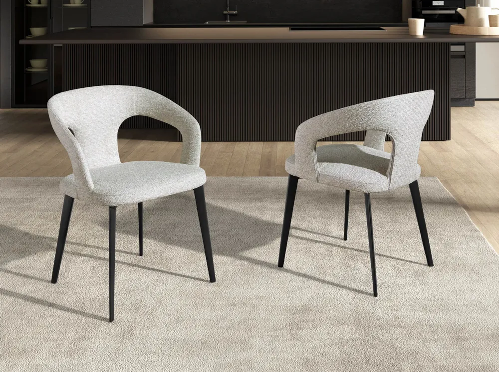 Chaises - Chaise en tissu blanc cassé - ANGEL CERDÁ