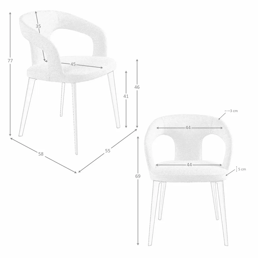 Chaises - Chaise en tissu blanc cassé - ANGEL CERDÁ