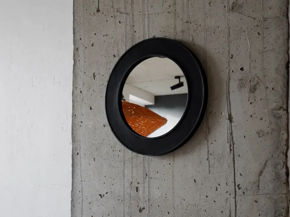 Mirrors - NORDIC MIRROR M – Solid Wood & Leather Round Statement Mirror - WOOD MOOD | :DODOMOOM
