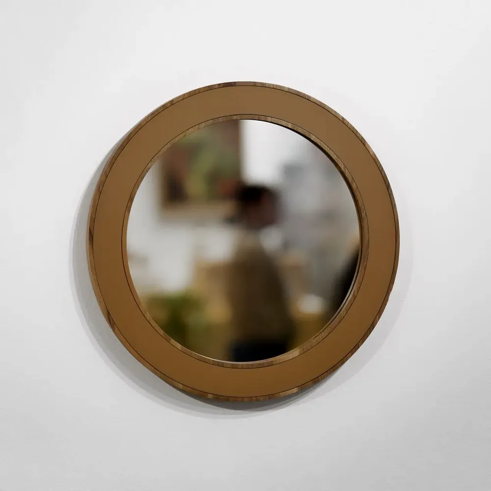 Mirrors - NORDIC MIRROR L – Statement Mirror in Wood & Leather - WOOD MOOD | :DODOMOOM