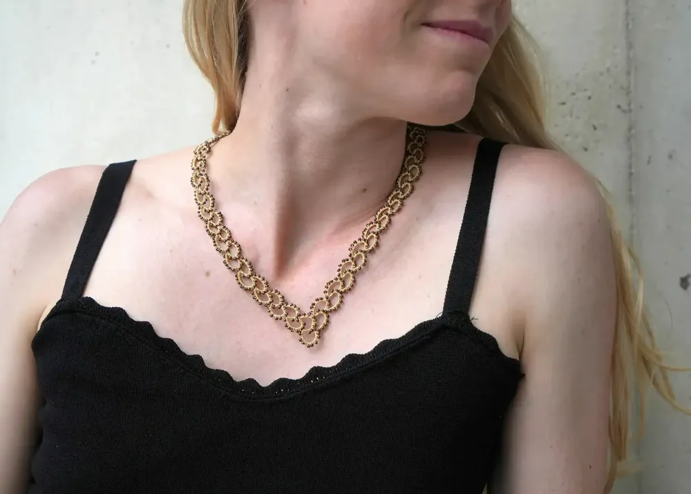 Jewelry - NECKLACE MADE OF LACE AND PEARLS, HANDMADE, SEED - KARAWAN AUTHENTIC