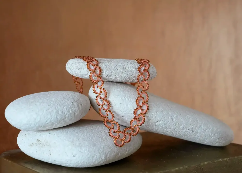 Jewelry - NECKLACE MADE OF LACE AND PEARLS, HANDMADE, SEED - KARAWAN AUTHENTIC