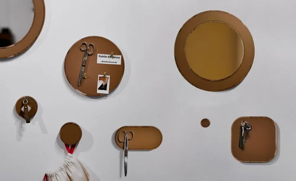 Organizer - NORDIC ECLIPSE Magnetic Catchall – Wood & Leather Wall Organizer - WOOD MOOD | :DODOMOOM