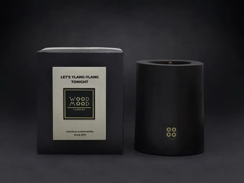 Candles - BLACK ILLUSIONS – Charred Wood Scented Candles with Rare Oils - WOOD MOOD | :DODOMOOM