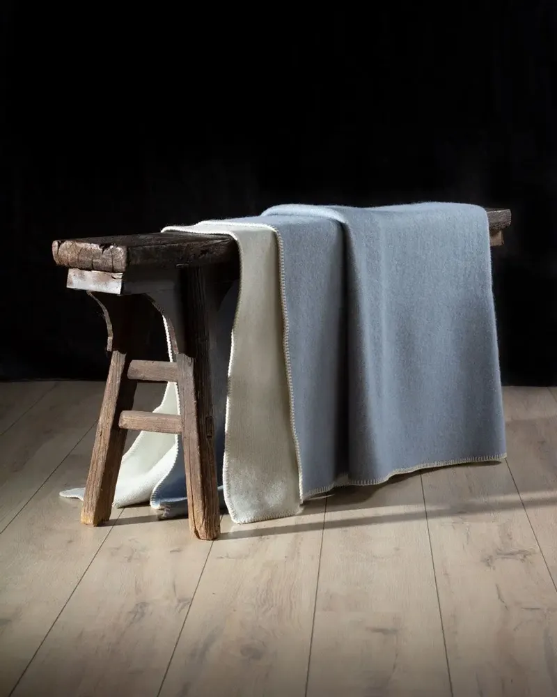 Bed linens - Wool bed Blanket BLUE FOG - single - MOST-BLANKETS