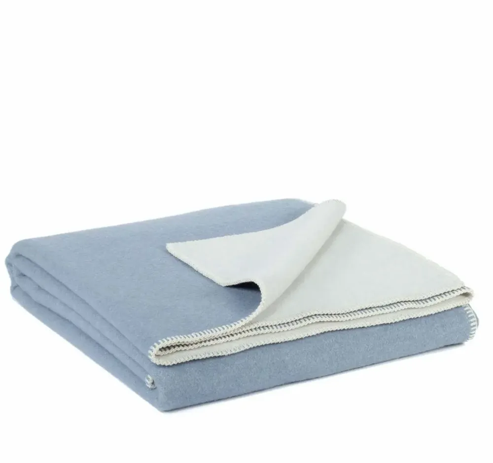 Bed linens - Wool bed Blanket BLUE FOG - double - MOST-BLANKETS