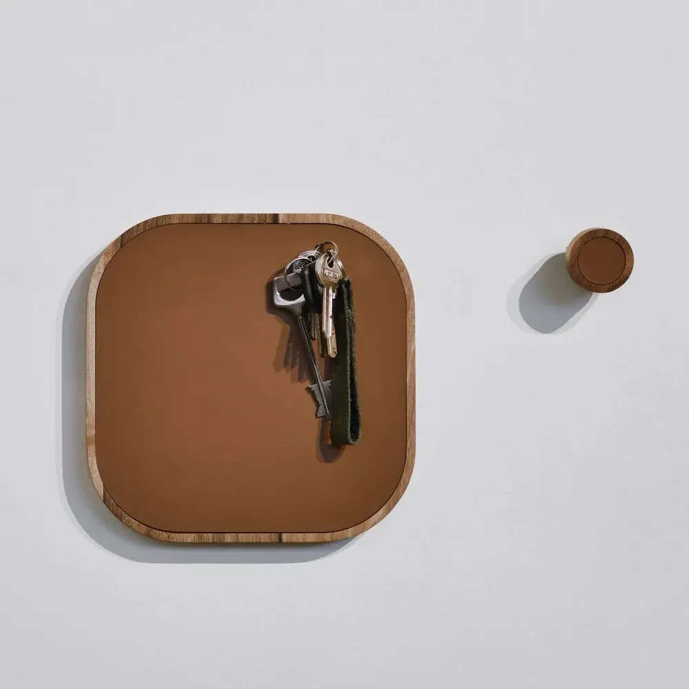 Objets design - Patères NORDIC – Crochets Muraux en Bois Massif et Cuir - WOOD MOOD | :DODOMOOM