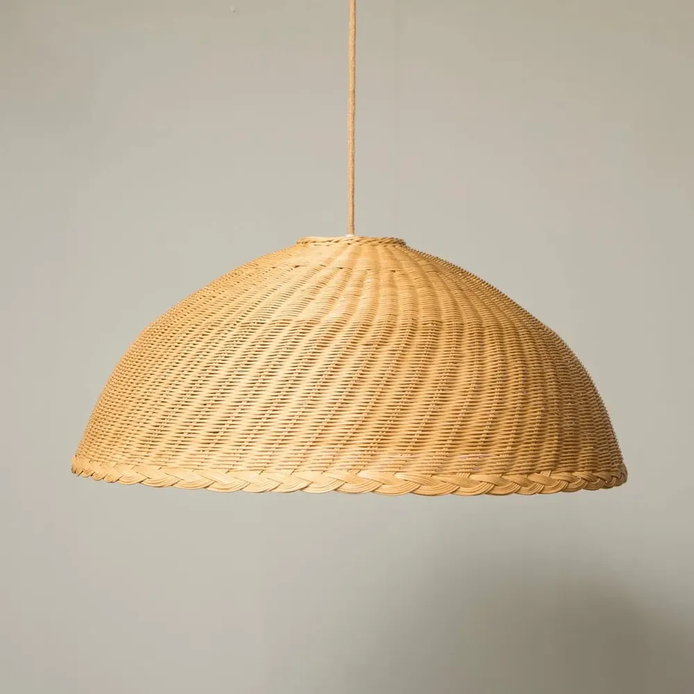Hanging lights - Chelsea Rattan Dome Pendant Lampshade - MAHE HOMEWARE